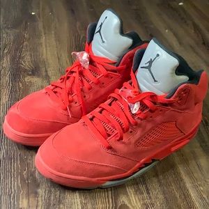 AIR JORDAN 5 RETRO RED SUADE Reflective Toungue